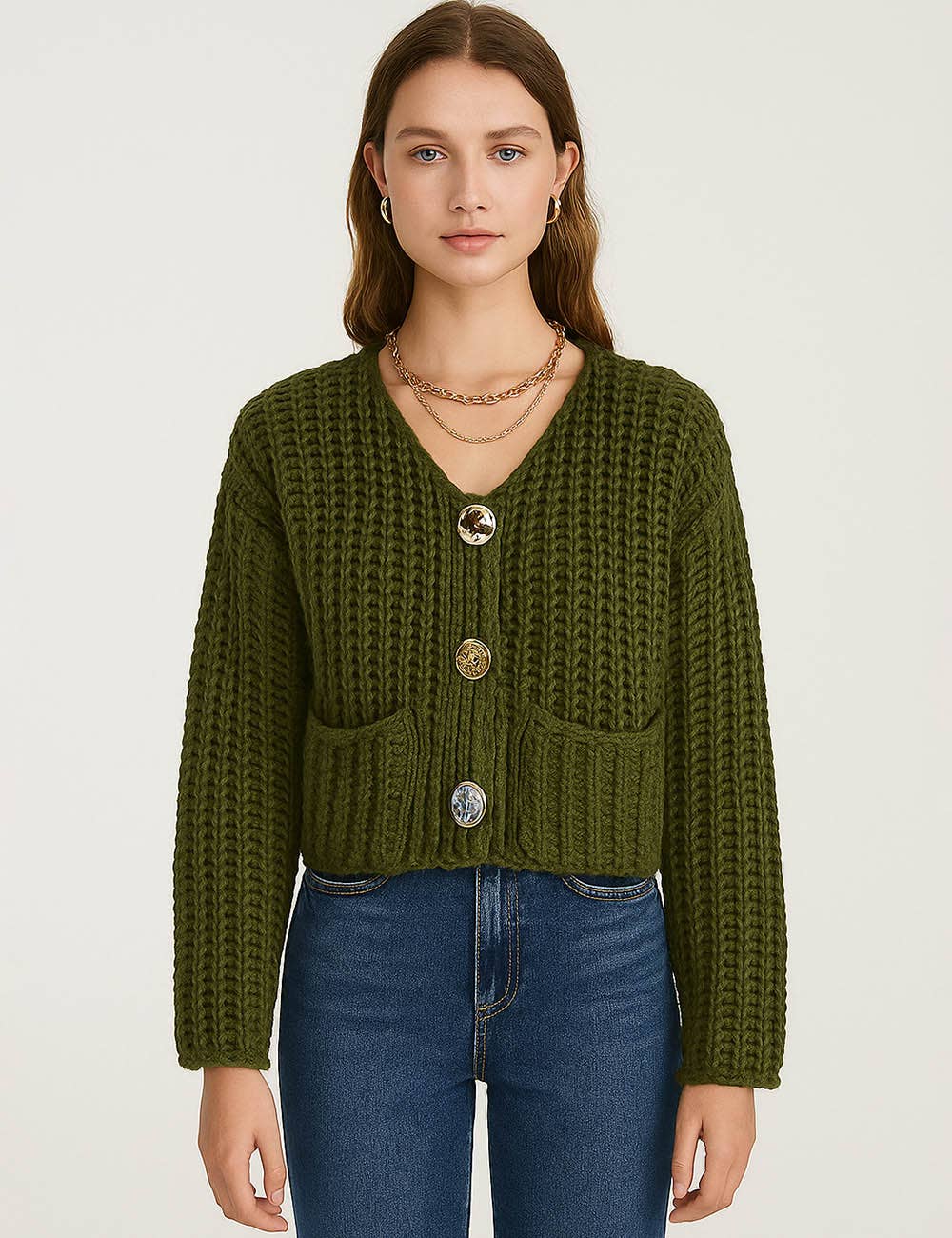 Sweetkama - Vente Cardigan – femme - Cardigan épais uni tendance pour femmes SKT46374