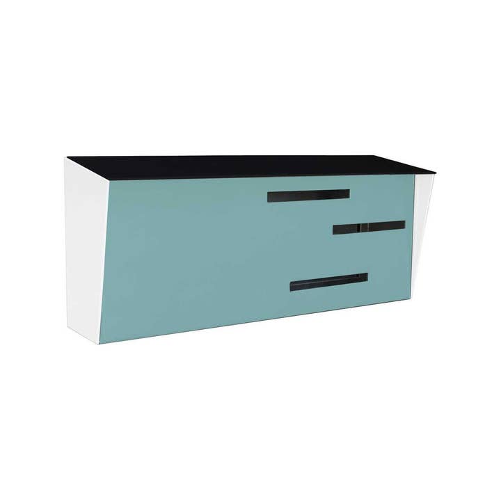 Modern Mailbox | Mid Century - Black/White/Robin Egg for wholesale by Modern Mailbox
