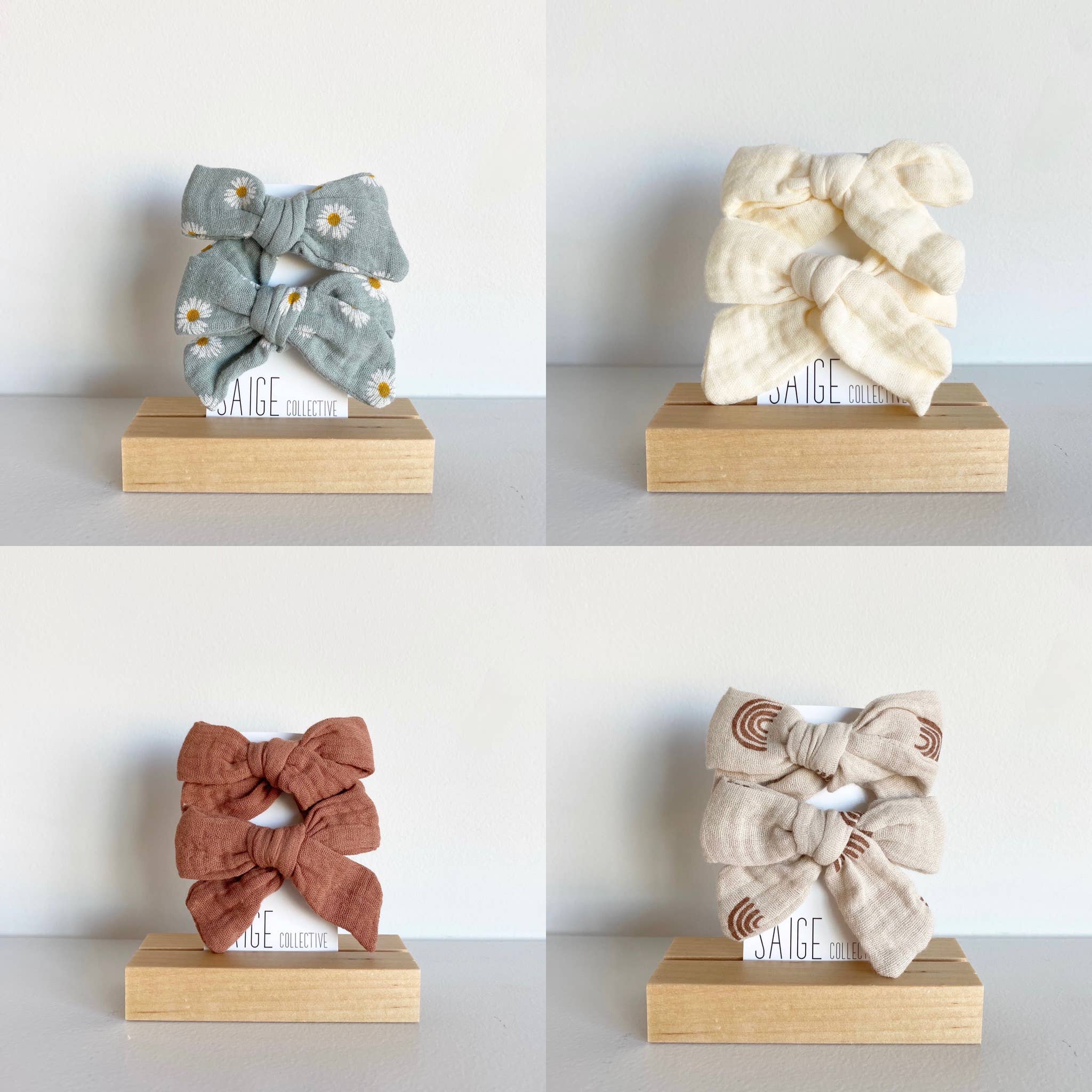 Saige Collective - Wholesale Hair Bow - Kids - Muslin Cotton Bows - assorted1