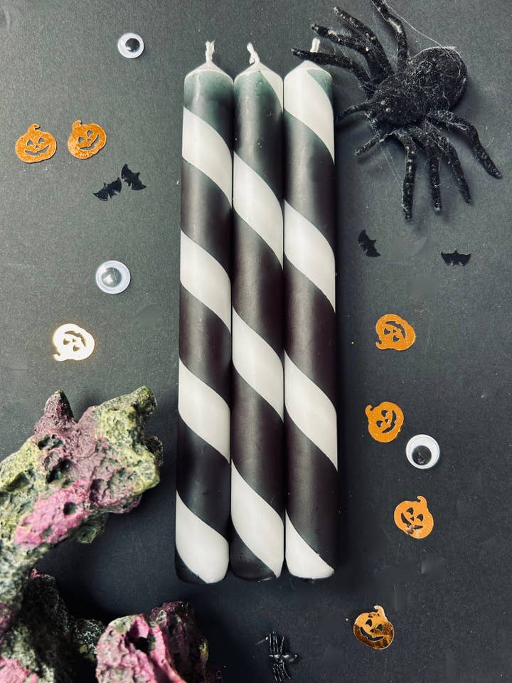 Trio de bougies à dîner Dark Moon Dip Dye pour la vente par The Colour Emporium