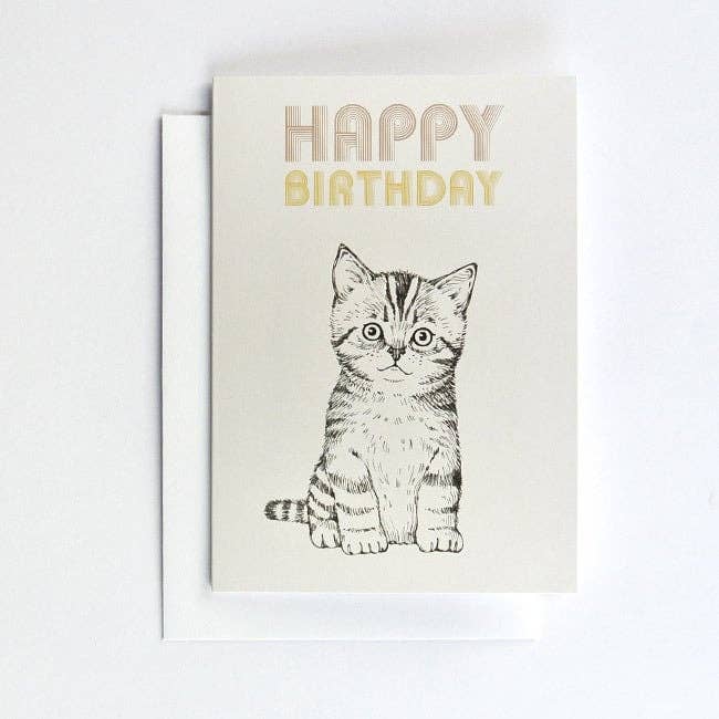 Briki Vroom Vroom - Wholesale Birthday Card - Happy Birthday Cat/Half Folded Postcard Cat