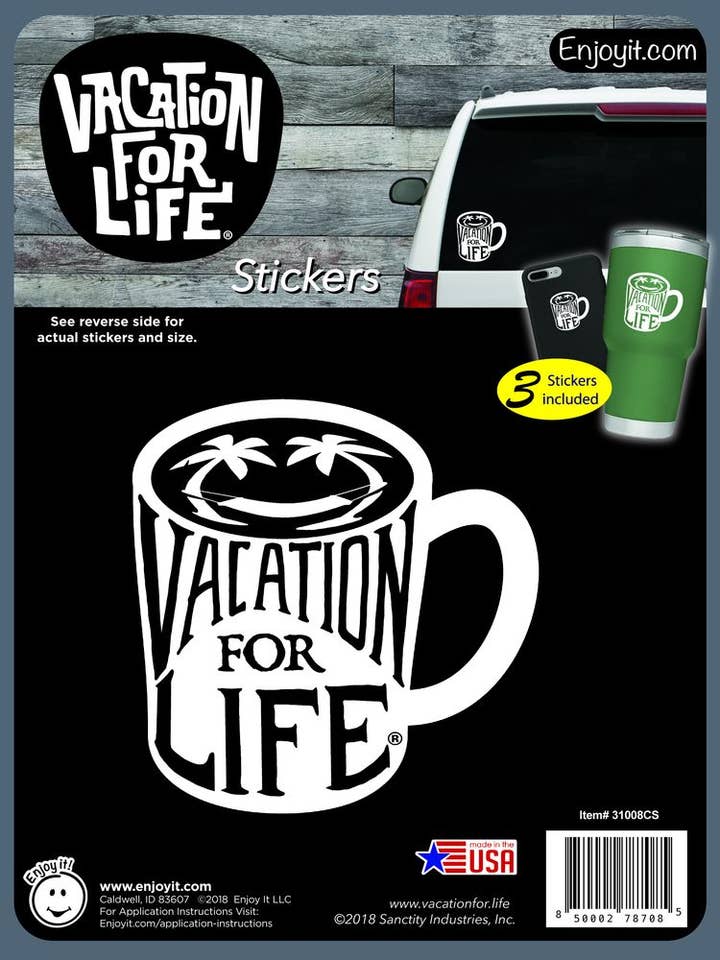 Mug - Vacation For Life Stickers for wholesale by Enjoy It LLC