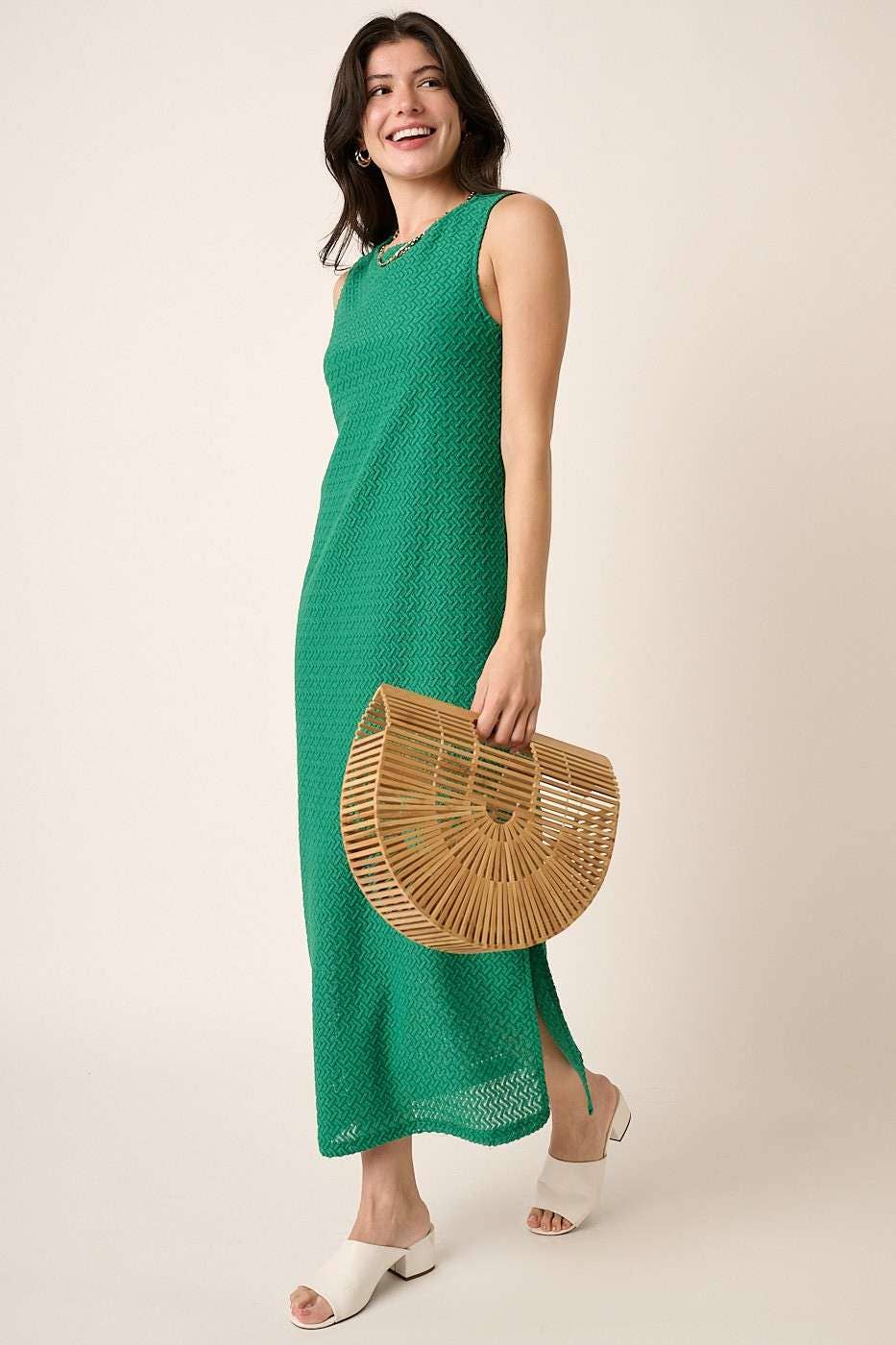 mittoshop - Wholesale Dress - Women's - ZIG ZAG TEXTURE KNIT SLEEVELESS MAXI DRESS2
