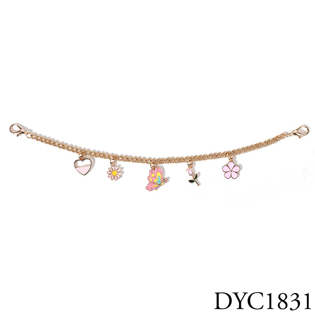 Fashion City - Wholesale Hat Accessory - Women's - Spring Summer Flowers Charm Trucker Hat Chain10