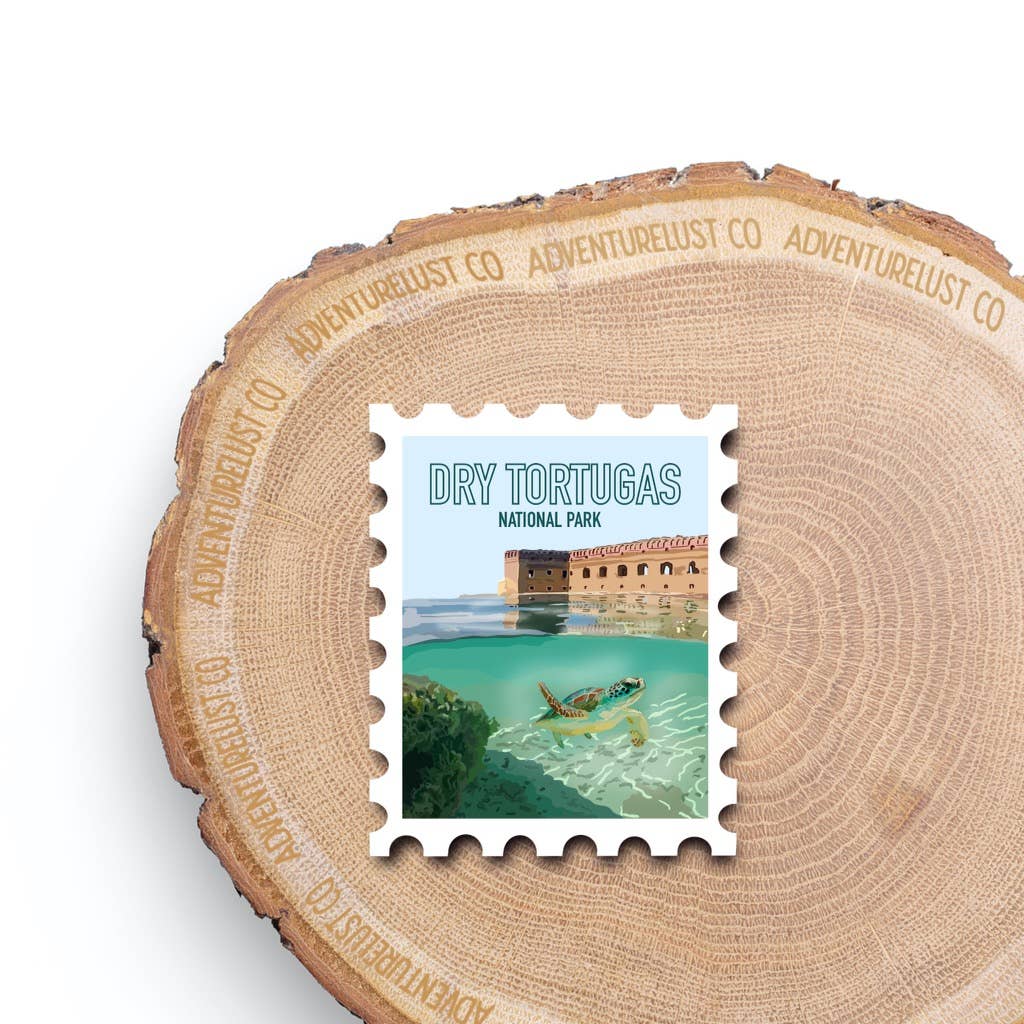 Adventurelust Co - Wholesale Sticker - Dry Tortuga National Park Stamp Sticker0