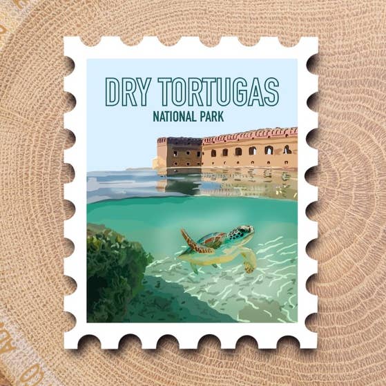 Adventurelust Co - Wholesale Sticker - Dry Tortuga National Park Stamp Sticker0