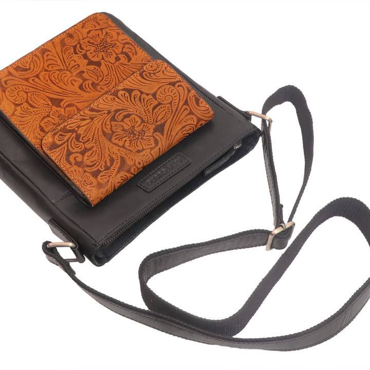 Alta Quero - Wholesale Crossbody Bag - Women's - Embossed Genuine Leather Crossbody Bags (2-Pack)–Floral+Leaf8