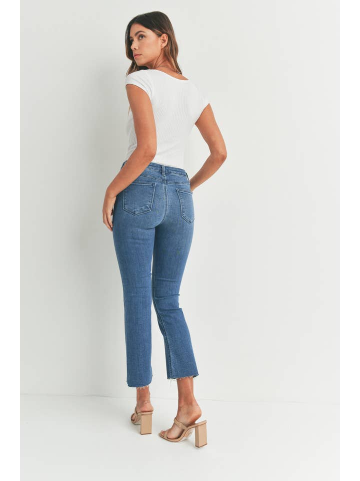 JUST BLACK DENIM - Wholesale Jeans - Women's - BP370J - MED - High Rise Tonal Crop Flare