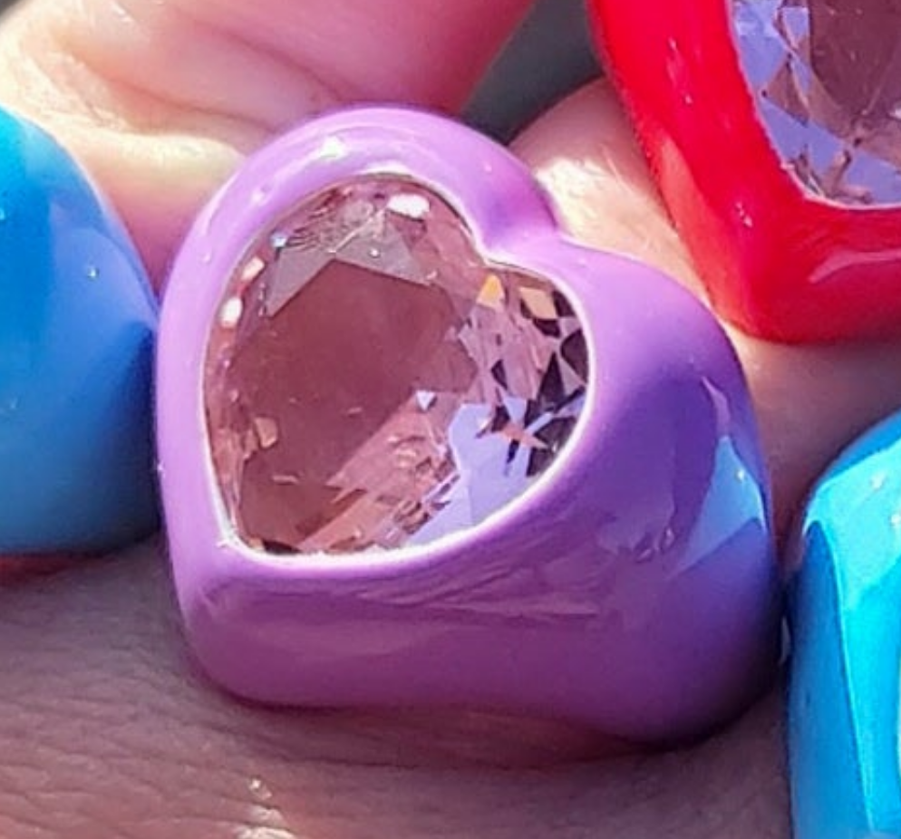 Daemon srls – wholesale Cocktail/statement ring – BROOK ~ CHUNKY - Anello smaltato a forma di cuore10