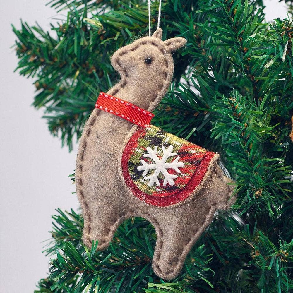 Choice Alpaca Products - Wholesale Ornament Set - Classic Handmade Felt Alpaca Tree Hanging Ornament Set1