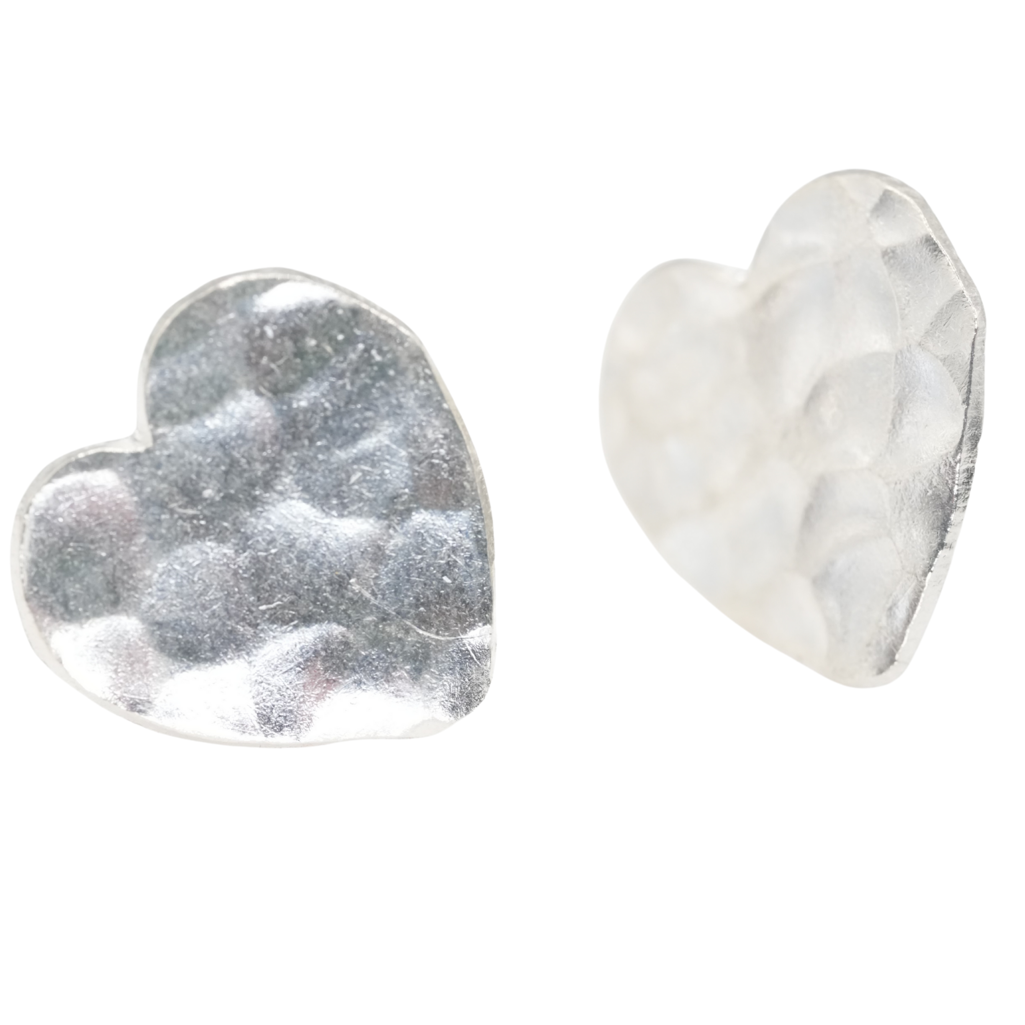 Silver Sparrow Jewelry - Wholesale Stud/Post Earrings - Sterling silver pounded stud heart earrings1