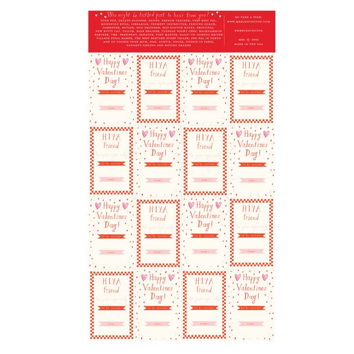 Mr. Boddington's Studio - Wholesale Valentine's Day Card - Animal Menagerie - Class Set of 32 Valentines