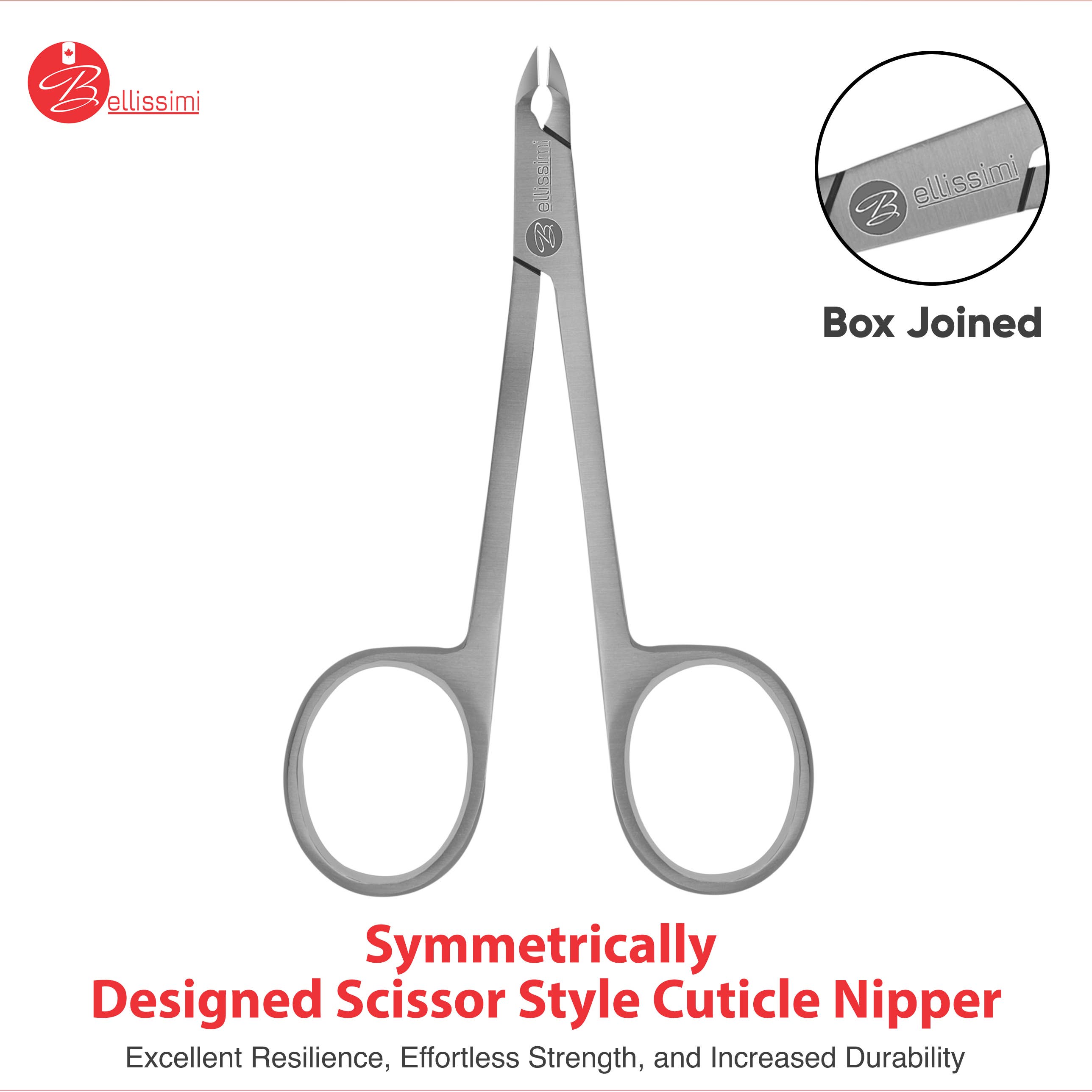 Bellissimi Professional Instruments – wholesale Nail clipper/scissor – Premium Scissor Style Cuticle Nipper - Professional Nipper2