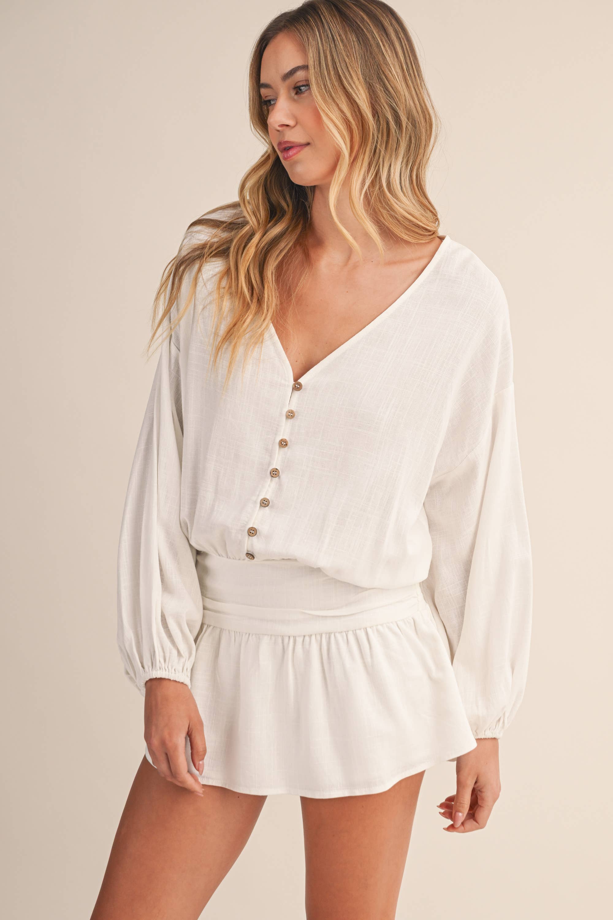 Klesis - Wholesale Romper - Women's - IR2396 LINEN LONGSLEEVES ROMPER15