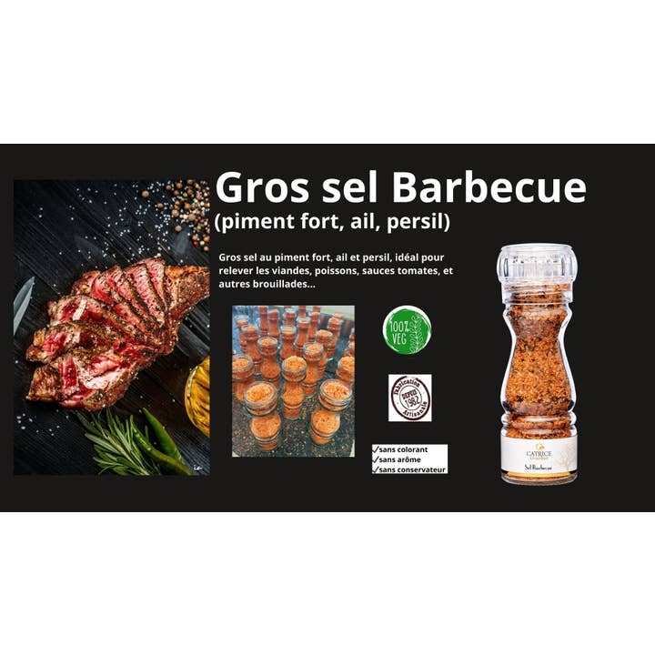 Barbecuesalt (stark chili, vitlök, persilja) Liten Kvarn 110g för wholesale av CATRICE GOURMET