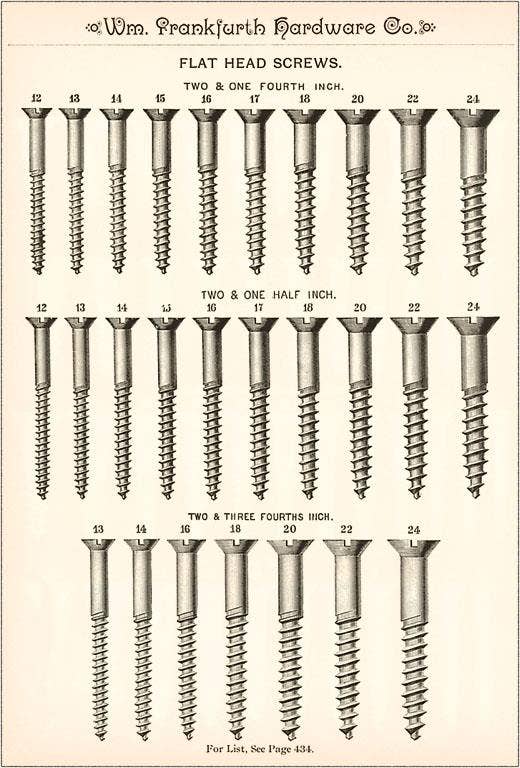Found Image Press - Wholesale Art Print - Art Print HD-04 Flat Head Screws0
