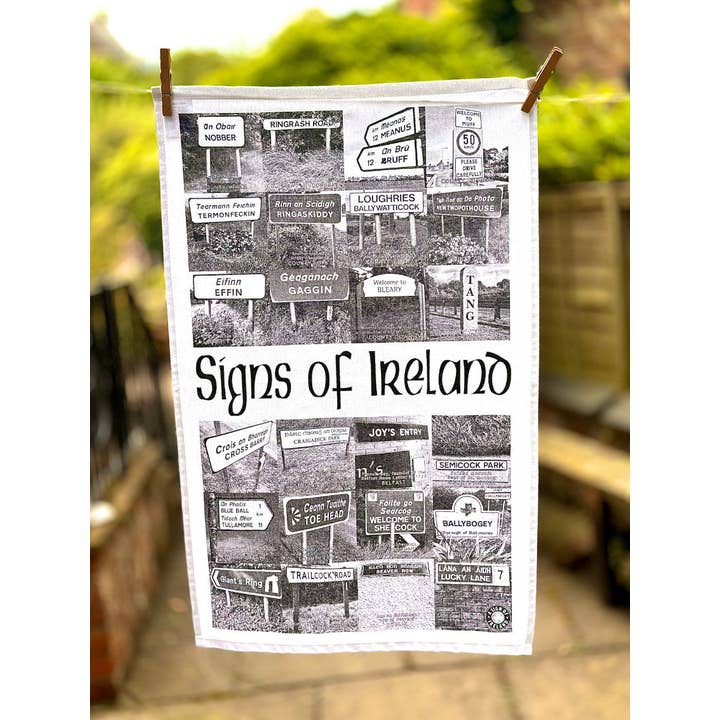 Tea Towel - Signs of Ireland for wholesale by Lesser Spotted Images Ltd