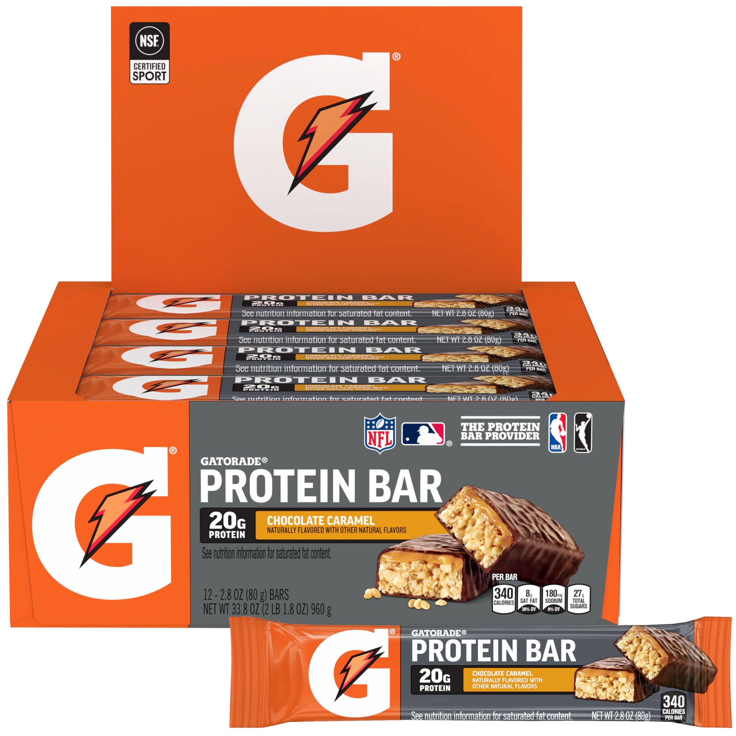L&F Universal Goods - Wholesale Snack Bar - GATORADE PROTEIN BAR 12/2.8OZ CARAMEL CHOCOLATE0