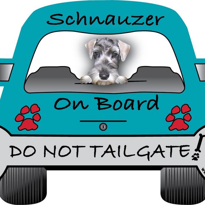 Pet Gifts USA, LLC – Großhandel Rückspiegeldeko – Unisex – Schnauzer Grau Uncropped Do Not Tailgate Farbige Auto Magnet