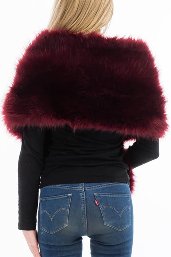 Cap Zone - Wholesale Scarf - Women's - Luxury Faux Fur Satin Lined Stole Shawl Scarf18