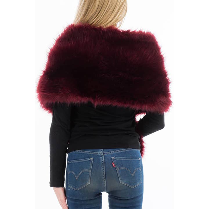 Cap Zone - Wholesale Scarf - Women's - Luxury Faux Fur Satin Lined Stole Shawl Scarf18