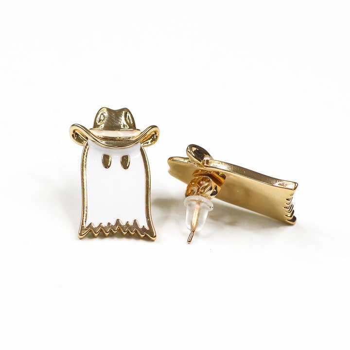 Mugsby - Wholesale Stud/Post Earrings - Cowboy Ghost Earrings, Ghost Earrings, Western Jewelry2