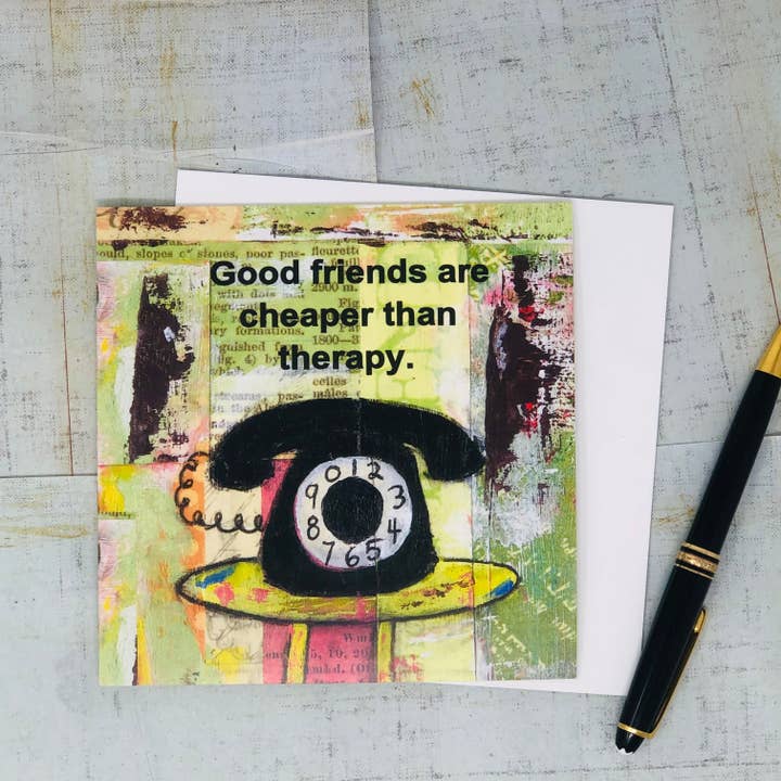 THERAPY NOTECARD for wholesale by Vintage Girl Designs LLC