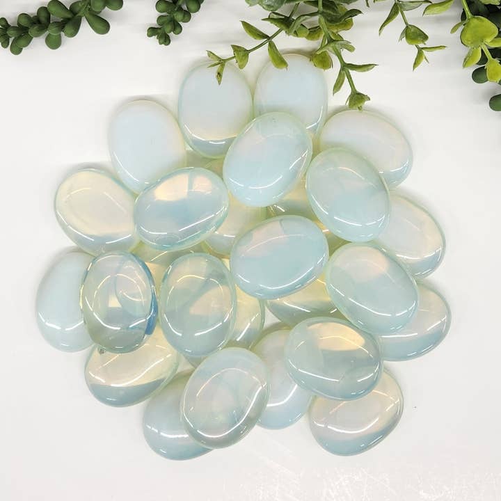 Meraki Gemstones - Wholesale Spiritual Stone/Crystal - Opalite (0.5kg/1.1lbs.) Palm Stones/Pillow Shape1