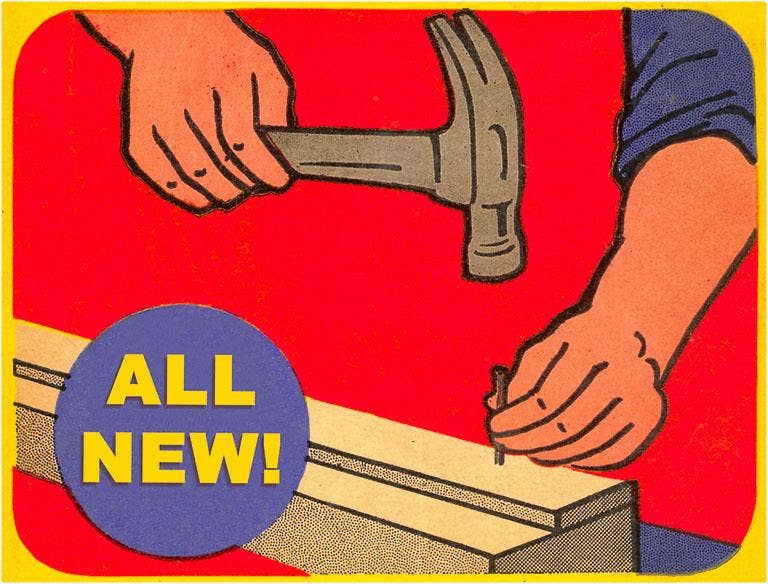 Found Image Press - Wholesale Stationery/Notecard Set - Greeting Card AM-80 Hammer and Nail, All New0