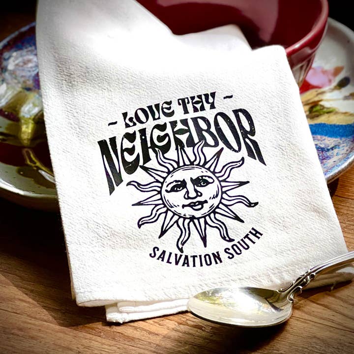 The Love Thy Neighbor Dinner Napkin/Hand Towel for wholesale by Salvation South