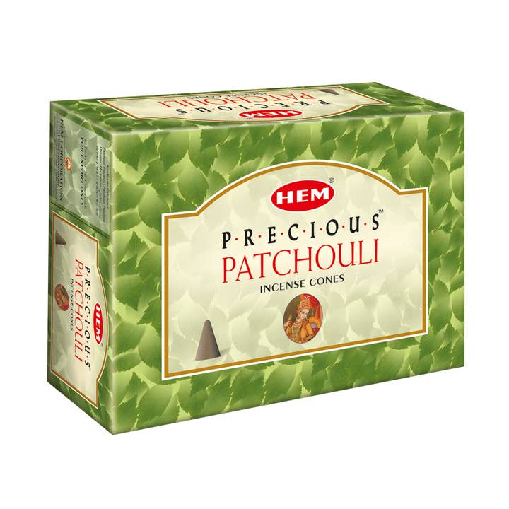 HEM PreciousPatchouli Incense-Cone Pack(12 Packs × 10 Cones) for wholesale by Garland of Letters Bookstore