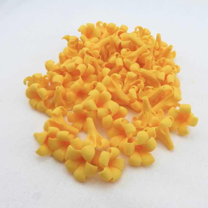 OpalHaus - Wholesale Craft Supplies - Puakenikeni Clay Flowers, Orange Yellow Flowers, Handmade2