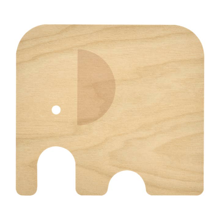 MUURLA | Elephant Coaster | 11 x 10 x 0.3cm | Coated Birch Veneer | Yellow for wholesale by Treacle George (Muurla & Havi)