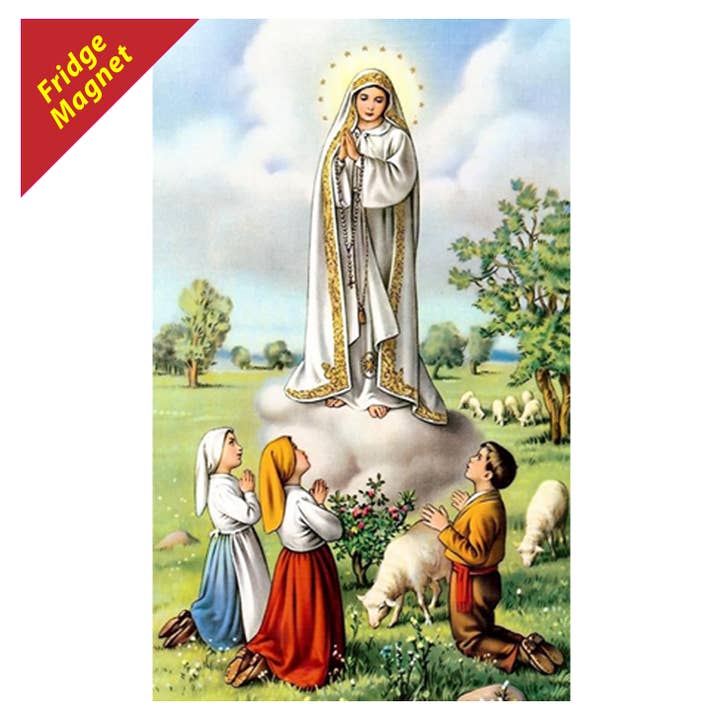 Lady of Fatima Fridge Magnet 4" for wholesale by Oremus Mercy