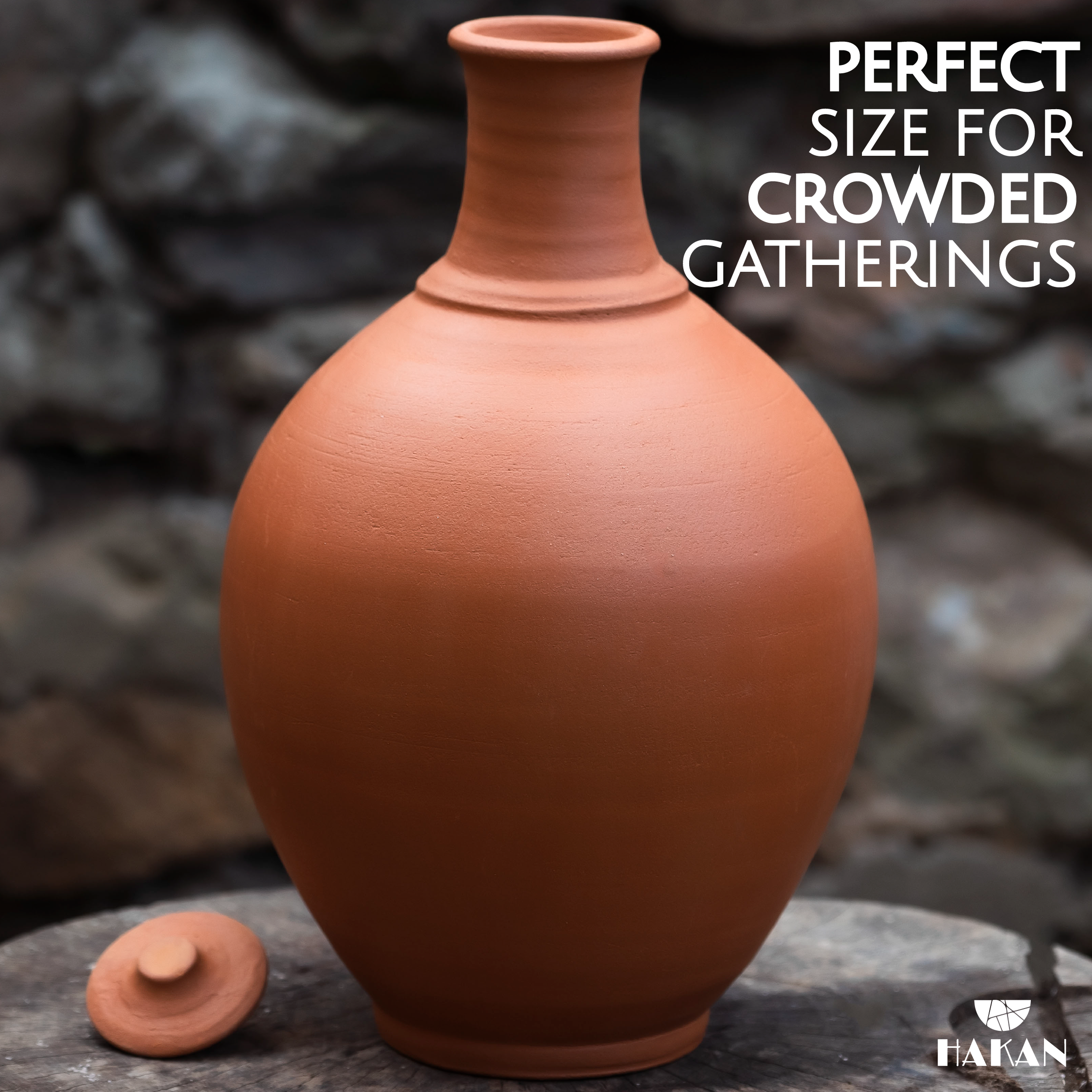Hakan - Venta al por mayor Jarros - Jarra de barro de terracota Hakan con tapa, jarra hecha a mano, 3 tamaños9