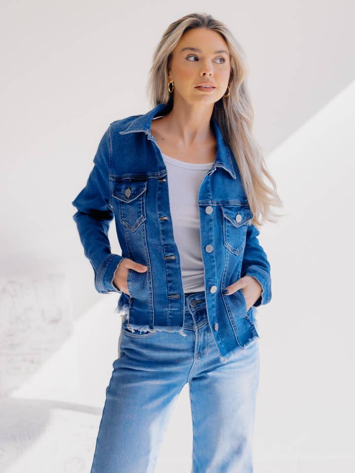 Sea Spray Frayed Jacket for wholesale by Boutique Simplifed