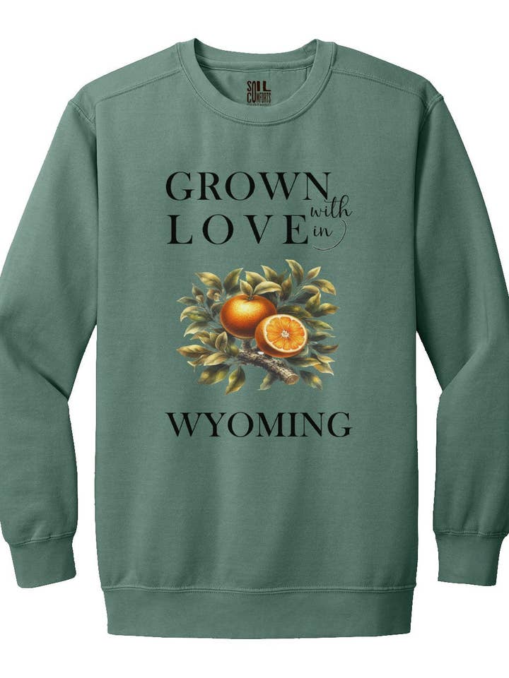 Wyoming Oranges Sweatshirt for wholesale by Soil Comforts