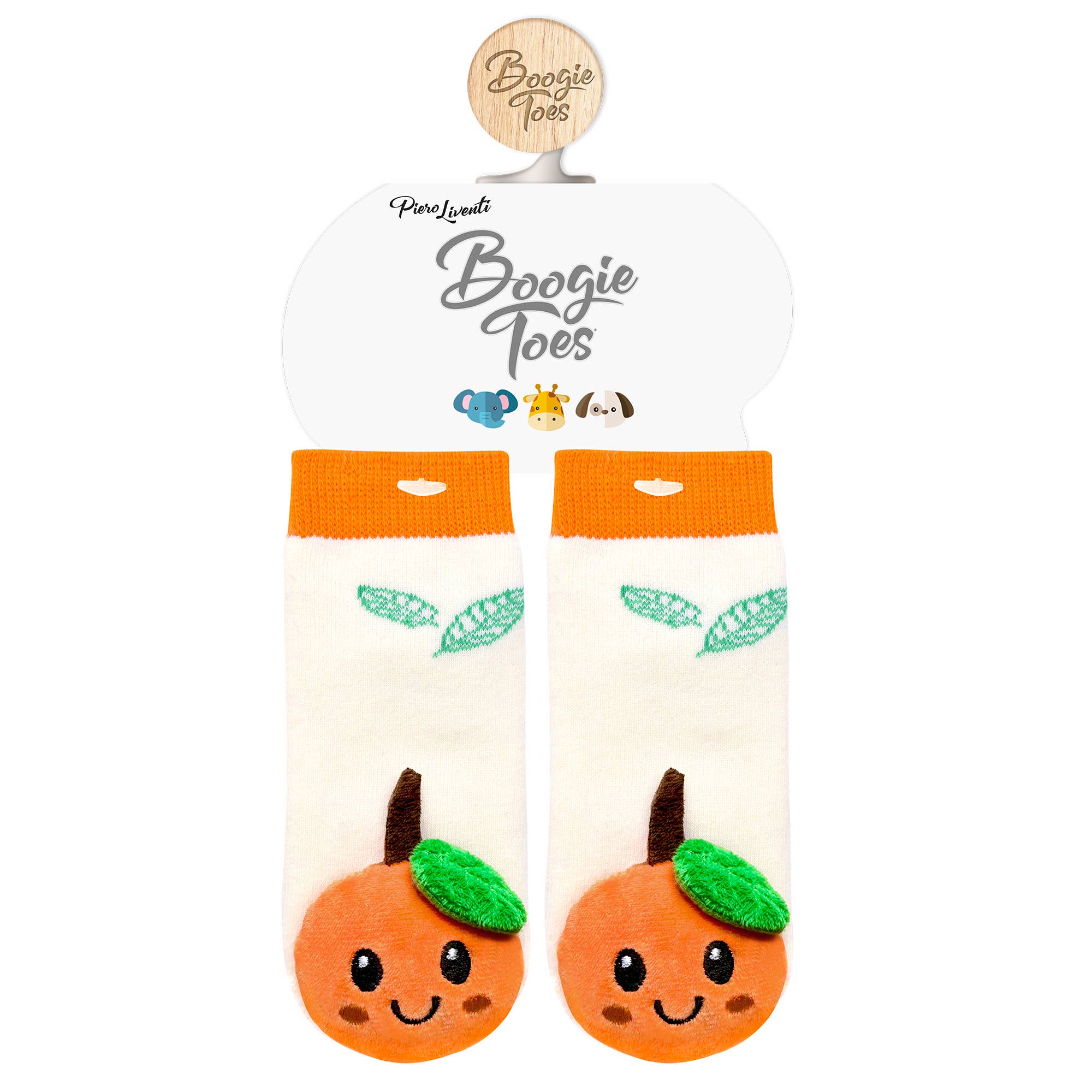 Boogie Toes – wholesale Socks – baby – Smiley Orange, Boogie Toes Rattle Socks1