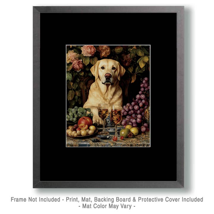 Mowbi - Wholesale Art Print - Classic Yellow Labrador Retriever - Pet Dog Still Life Wall Art Prints – 8″x10″ Artwork for 11″x14″ Frame