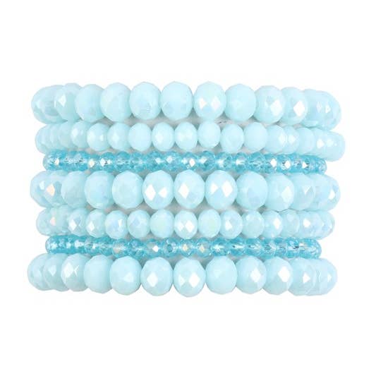 Love and Repeat - Wholesale Beaded Bracelet - SEVEN LINES GLASS BEADS STRETCH BRACELET