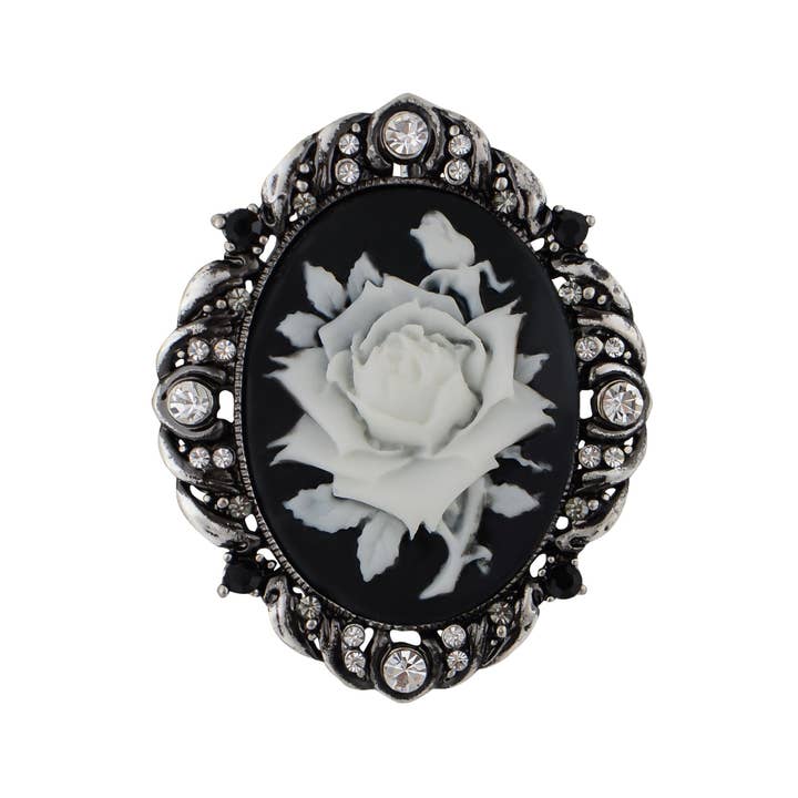 AK Brand - Wholesale Brooch - Vintage Antique Reproduct Rose Pink Flower Cameo Pin Brooch36