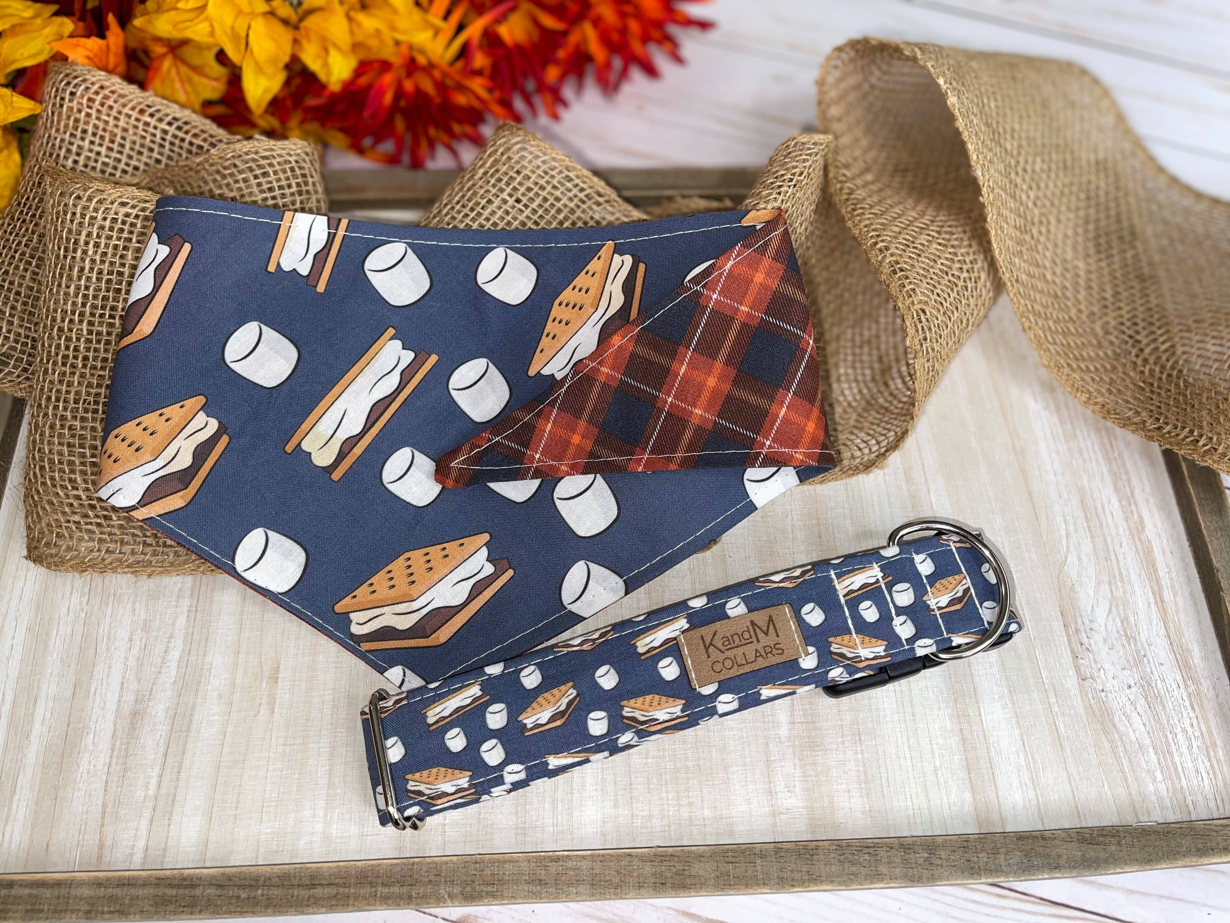 K and M Collars - Wholesale Pet Collar - Dog - S'mores Dog Collar, Fall Outdoor Camping, Smores, K and M3