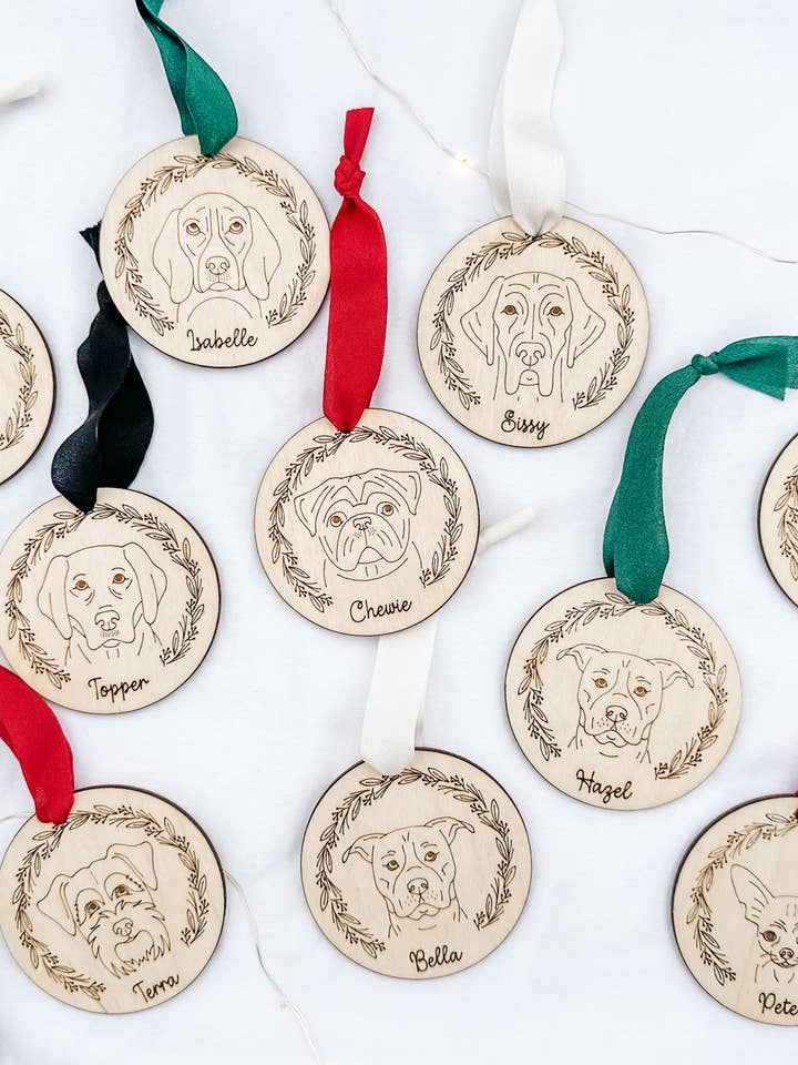 Dog Christmas Ornament for wholesale by Hazel + Bloom Co