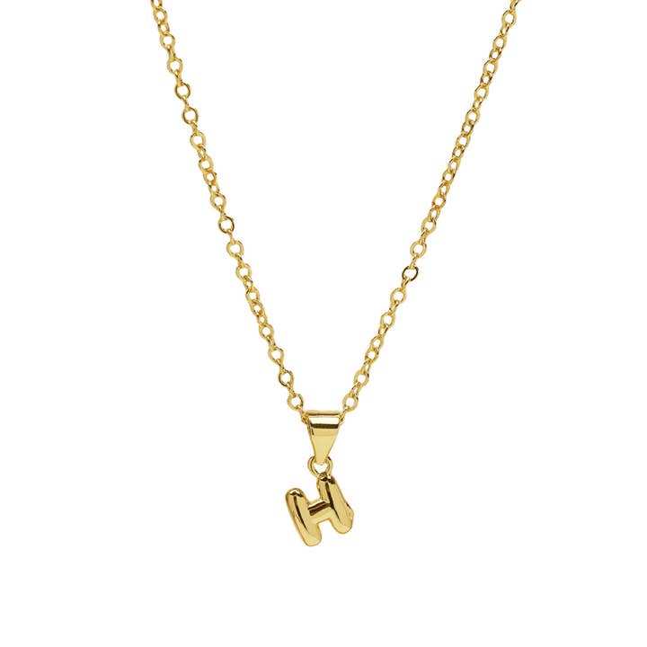 Savvy Bling - Wholesale Pendant/charm necklace - Initial Balloon Bubble Gold Necklace37