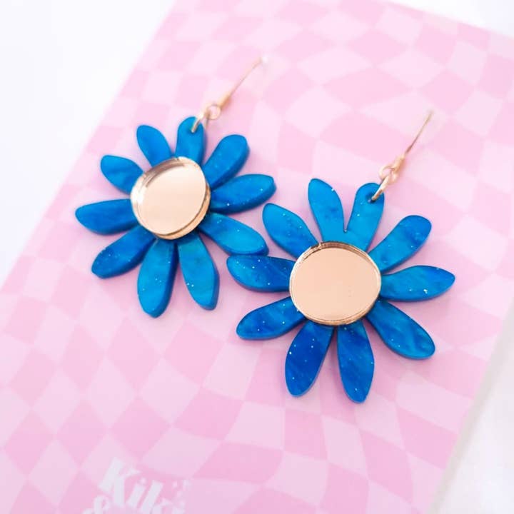 Kiki & Co. - Wholesale Dangle earrings - Aster Earrings - Blue/Gold0