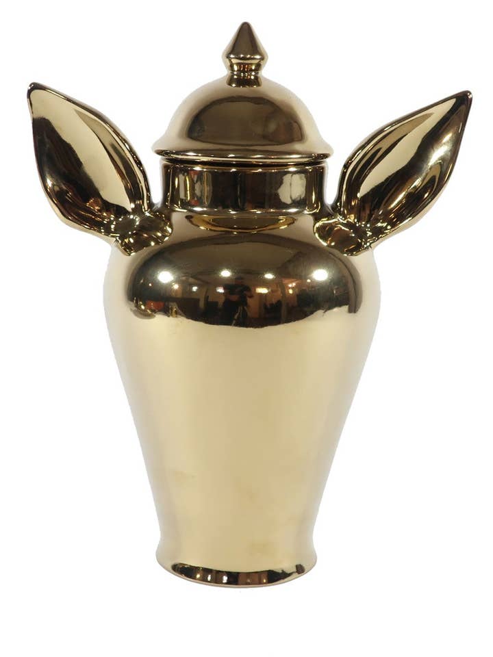 Glas Ohr Vase Gold. 29 x 27 x 18 cm für den Großhandel von Guille Garcia-Hoz