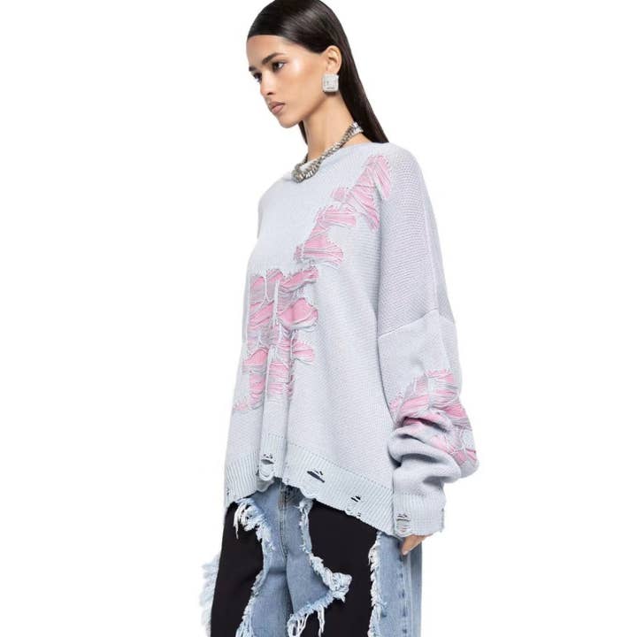 Marayn - Wholesale Knit Sweater - Women's - 2025 NEW Oversized Knit Chic Distressed Cozy Autumn Vibes14