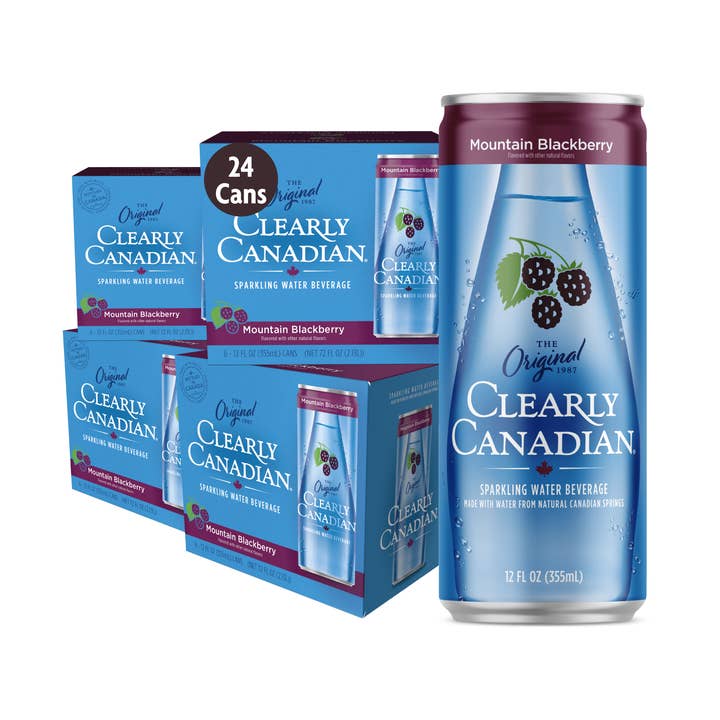 Clearly Canadian Sparkling Water - Wholesale Sparkling Water - Mountain Blackberry 24 Pack