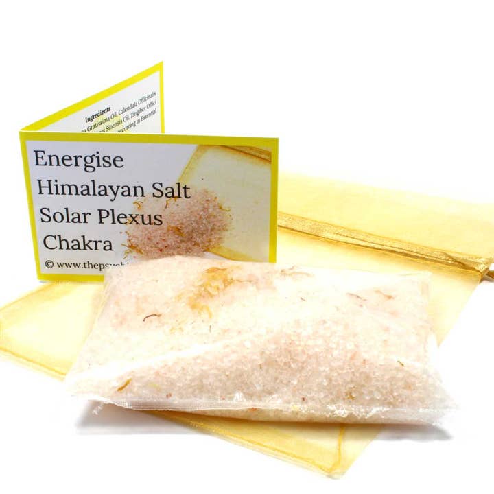 The Psychic Tree - Wholesale Bath Salts - Energise Crystal Infused Bath Salts - Solar Plexus Chakra