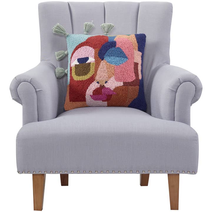 Peking Handicraft - Wholesale Throw/Decorative Pillow - Face With Tassels Hook Pillow - Jungalow1